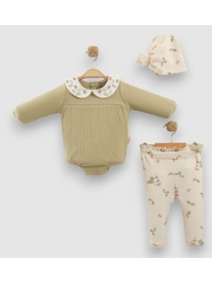 Βρεφικό Σετ Για Κορίτσι 6-24 Μηνών Φυστίκι