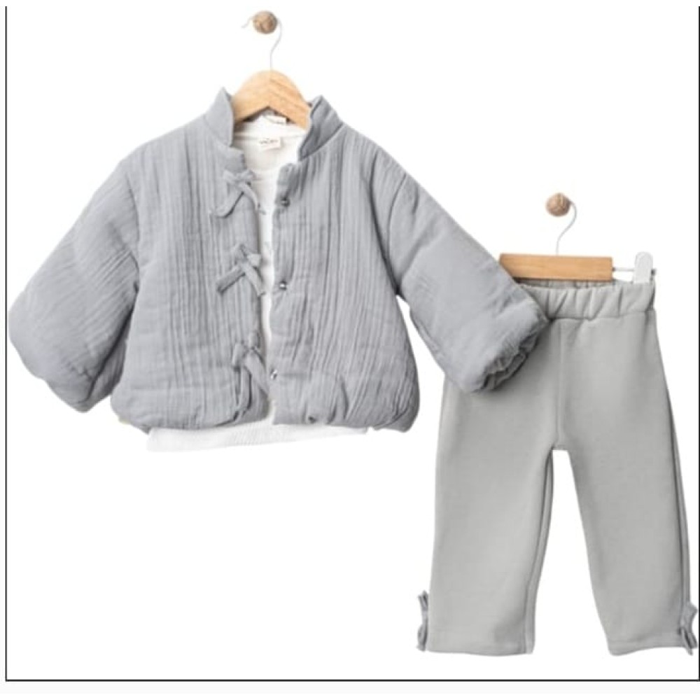 Βρεφικό Σετ με Φλις 3 Τμχ Για Κορίτσι 9-24 Μηνών Πράσινο Μέντας