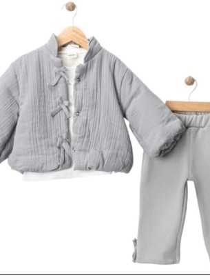 Βρεφικό Σετ με Φλις 3 Τμχ Για Κορίτσι 9-24 Μηνών Πράσινο Μέντας