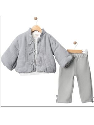 Βρεφικό Σετ με Φλις 3 Τμχ Για Κορίτσι 9-24 Μηνών Πράσινο Μέντας