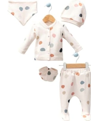 Σετ Νεογέννητο 5 Τμχ Για Κορίτσι 0-3 Μηνών Πούδρα