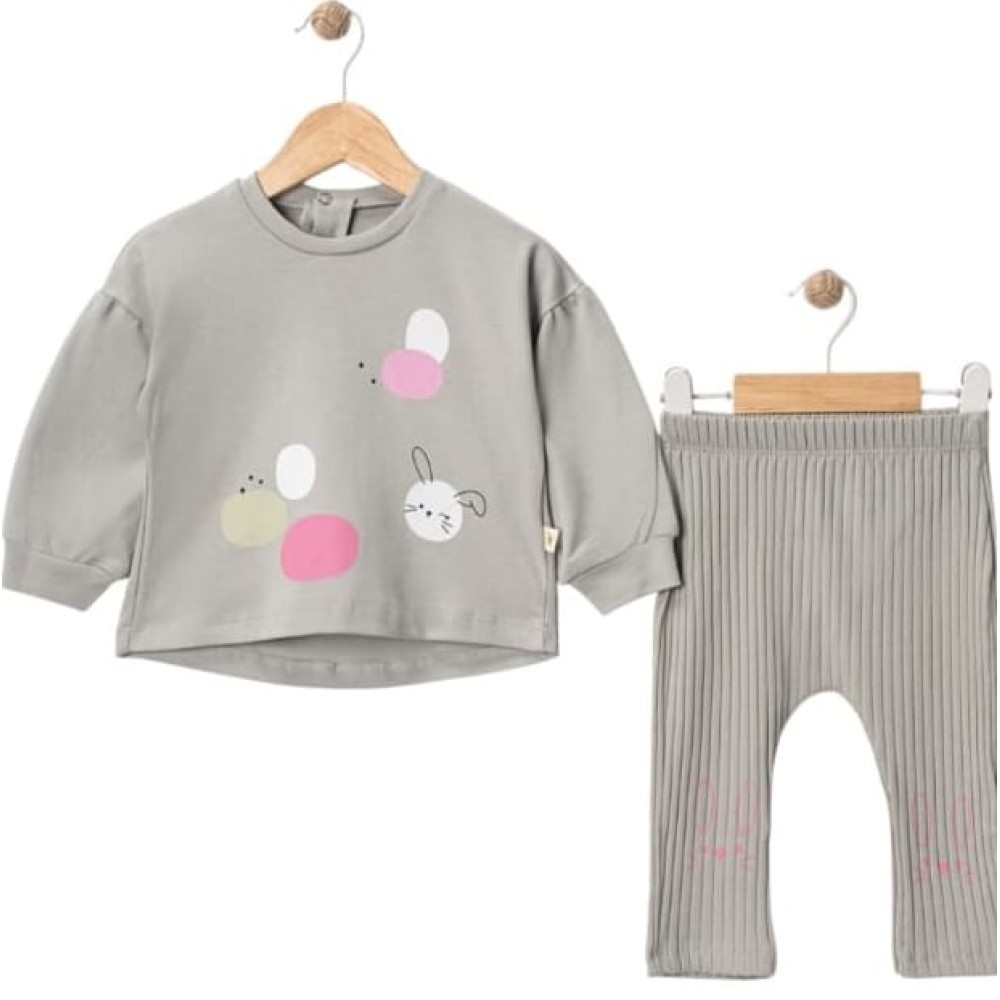 Βρεφικό Σετ Για Κορίτσι 3-18 Μηνών Γκρι