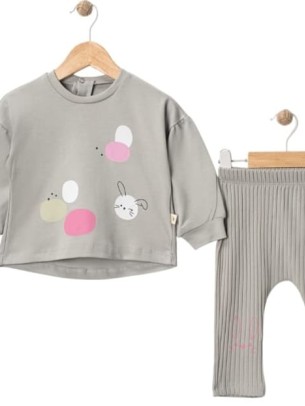 Βρεφικό Σετ Για Κορίτσι 3-18 Μηνών Γκρι