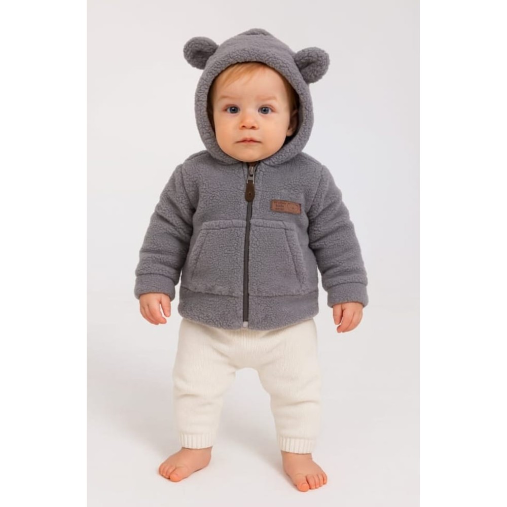 Βρεφικό Μπουφάν για Αγόρι 6-24 Μηνών Ανθρακί