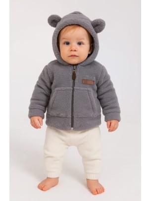 Βρεφικό Μπουφάν για Αγόρι 6-24 Μηνών Ανθρακί