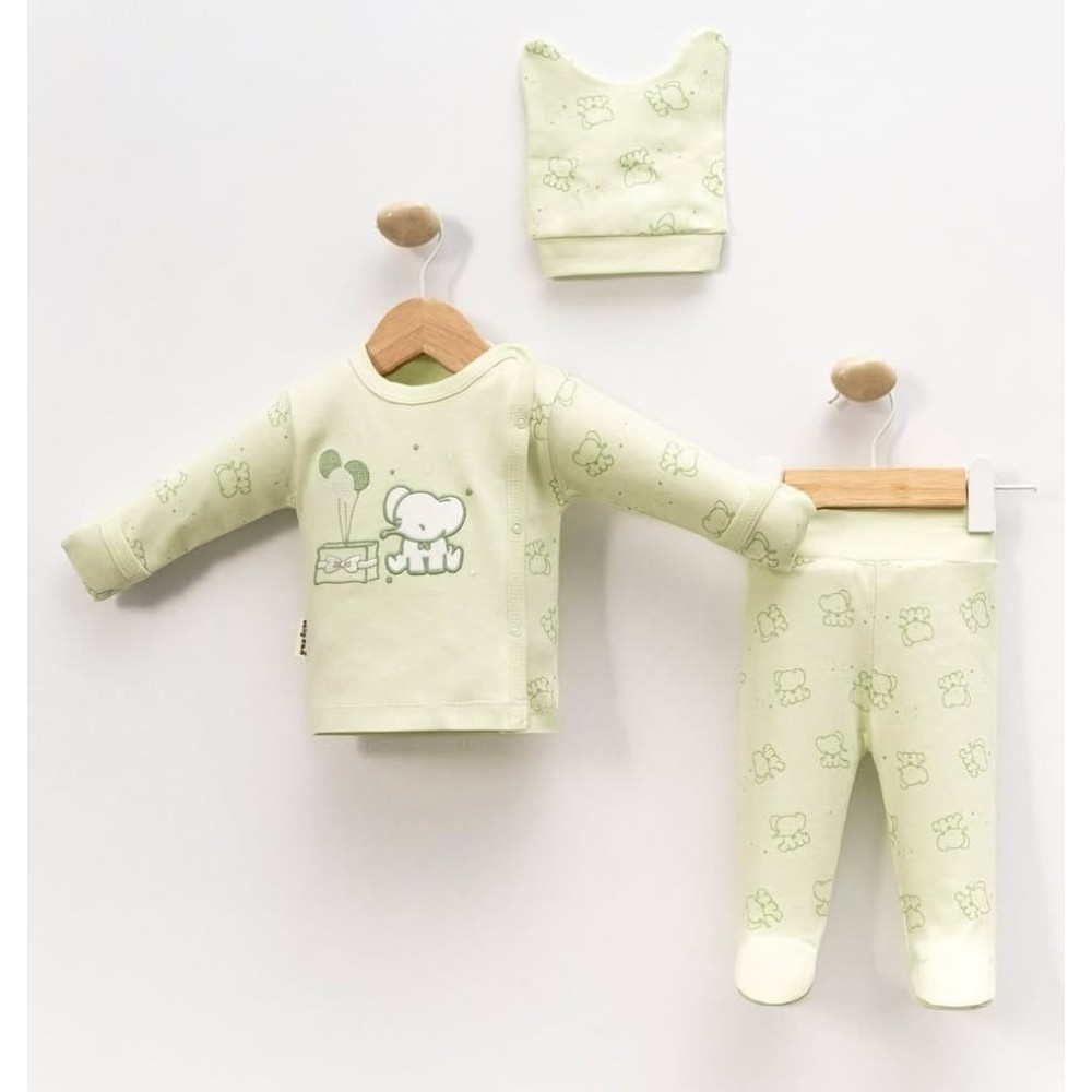 Σετ Νεογέννητο 3 Τμχ Για Κορίτσι  0-3 Μηνών Λαχανί 