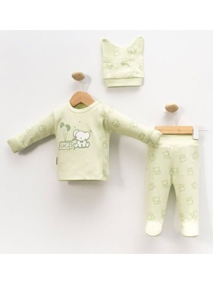 Σετ Νεογέννητο 3 Τμχ Για Κορίτσι  0-3 Μηνών Λαχανί 