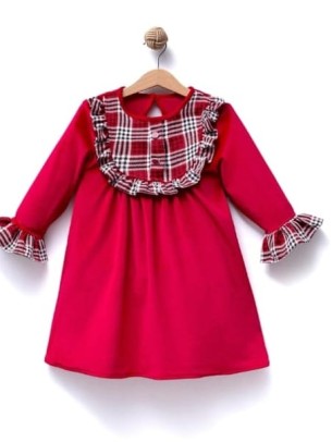 Παιδικό Φόρεμα Βελουδέ 5-8 Χρονών Κόκκινο