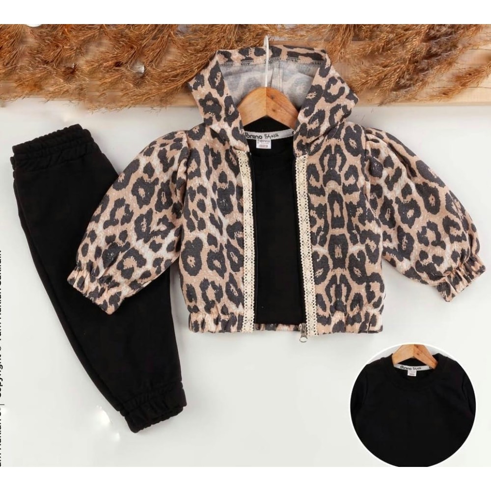 Βρεφικό Σετ Για Κορίτσι 6-24 Μηνών Καφέ-Μαύρο