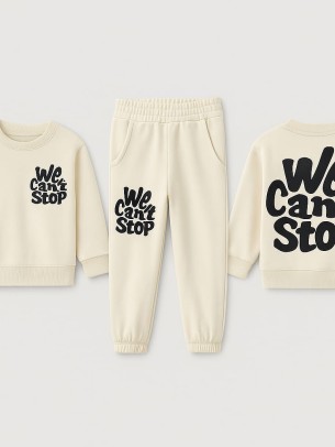 Παιδικό Σετ Φόρμα  Για Αγόρι 2-8 Χρονών Εκρού