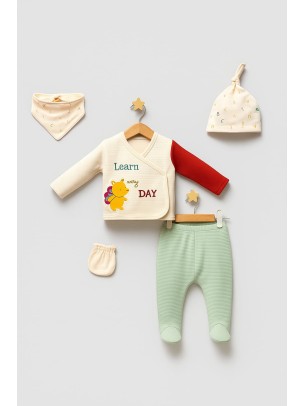 Σετ Νεογέννητο 5Τμχ Για Αγόρι  0-3 Μηνών Εκρού