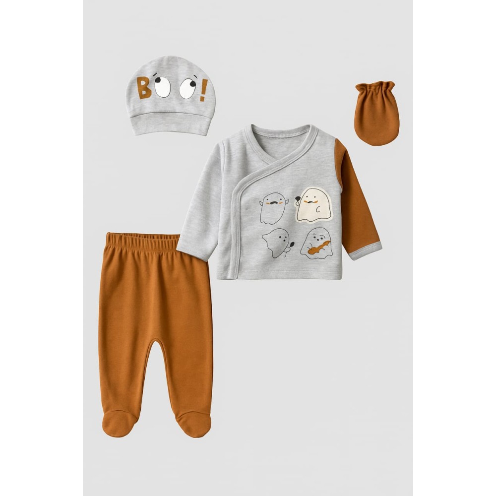 Σετ Νεογέννητο Για Αγόρι 0-3 Μηνών Γκρι