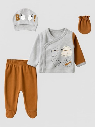 Σετ Νεογέννητο Για Αγόρι 0-3 Μηνών Γκρι