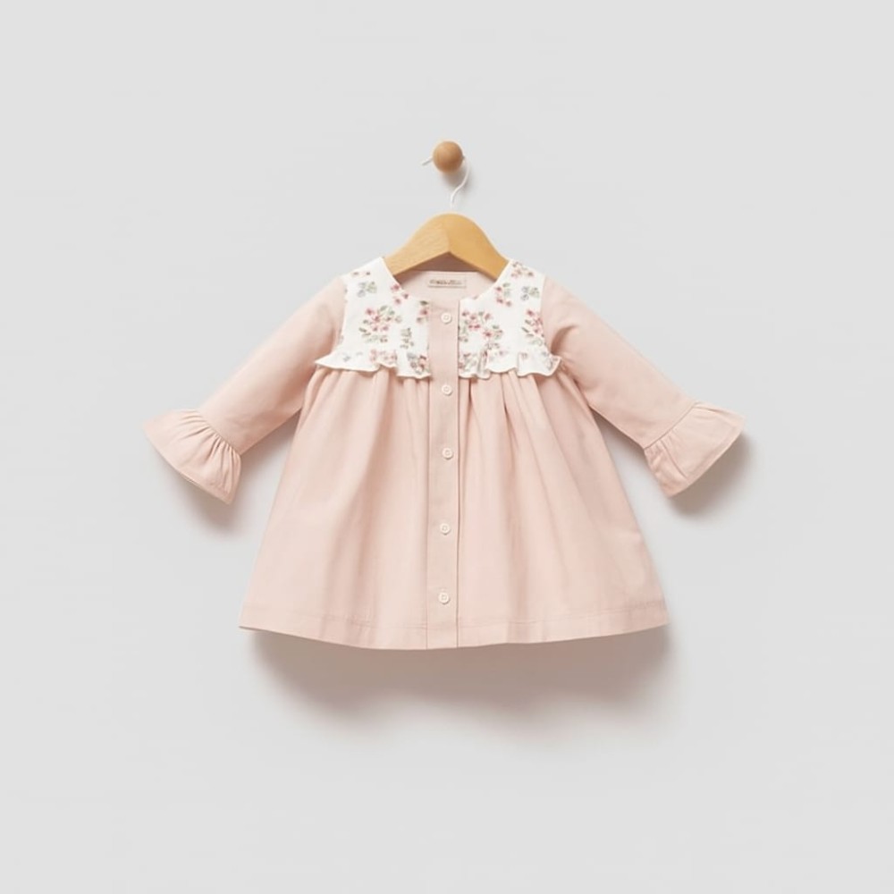 Βρεφικό Φόρεμα 6-24 Μηνών Πούδρα