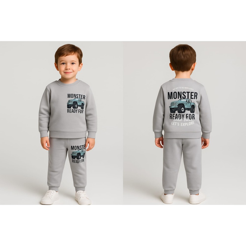 Παιδικό Σετ Φόρμα Για Αγόρι 2-5 Χρονών Γκρι