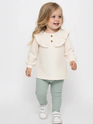 Βρεφικό Σετ Για Κορίτσι 9-24 Μηνών Εκρού-Φύστικι