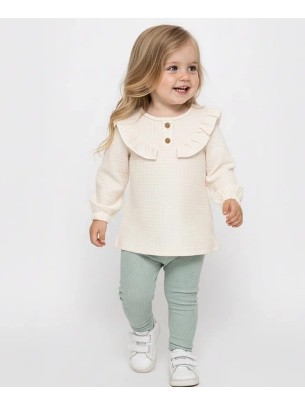 Βρεφικό Σετ Για Κορίτσι 9-24 Μηνών Εκρού-Φύστικι