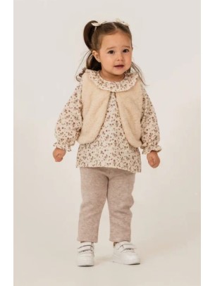 Βρεφικό Σετ 3Τμχ Για Κορίτσι 6-18 Μηνών Μπεζ