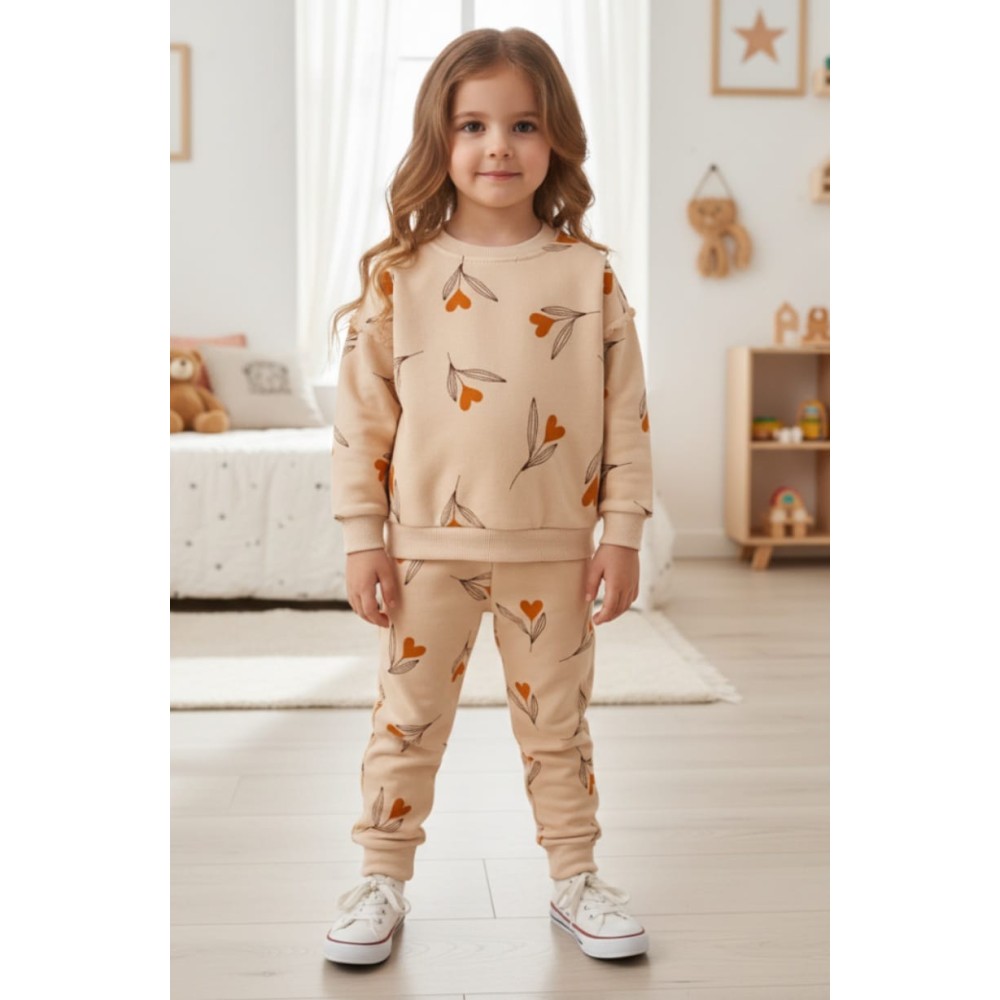 Βρεφικό Σετ Φόρμα Για Κορίτσι 6-24 Μηνών Μπεζ