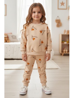 Βρεφικό Σετ Φόρμα Για Κορίτσι 6-24 Μηνών Μπεζ