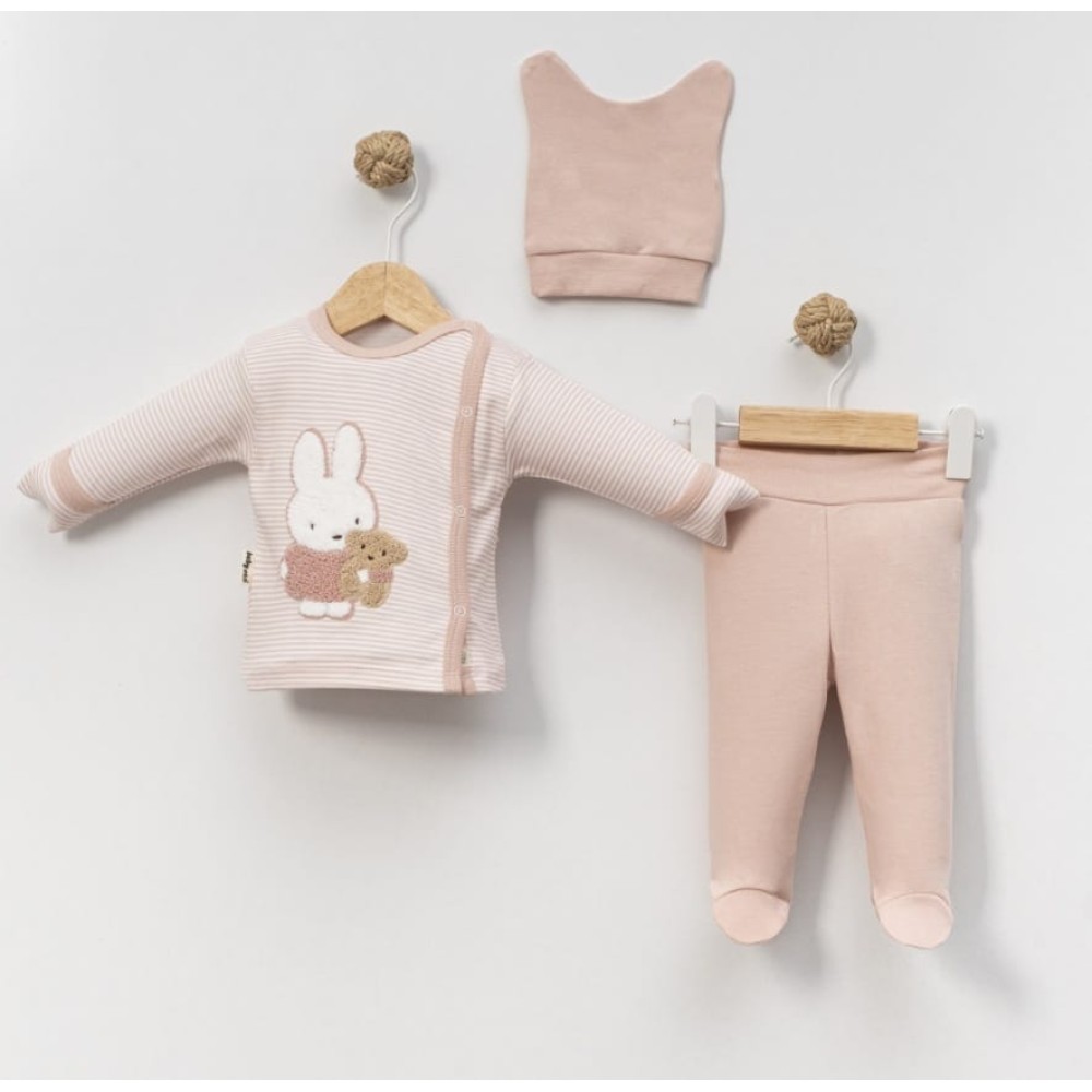 Σετ Νεογέννητο 3Τμχ Για Κορίτσι 0-3 Μηνών Ροζ