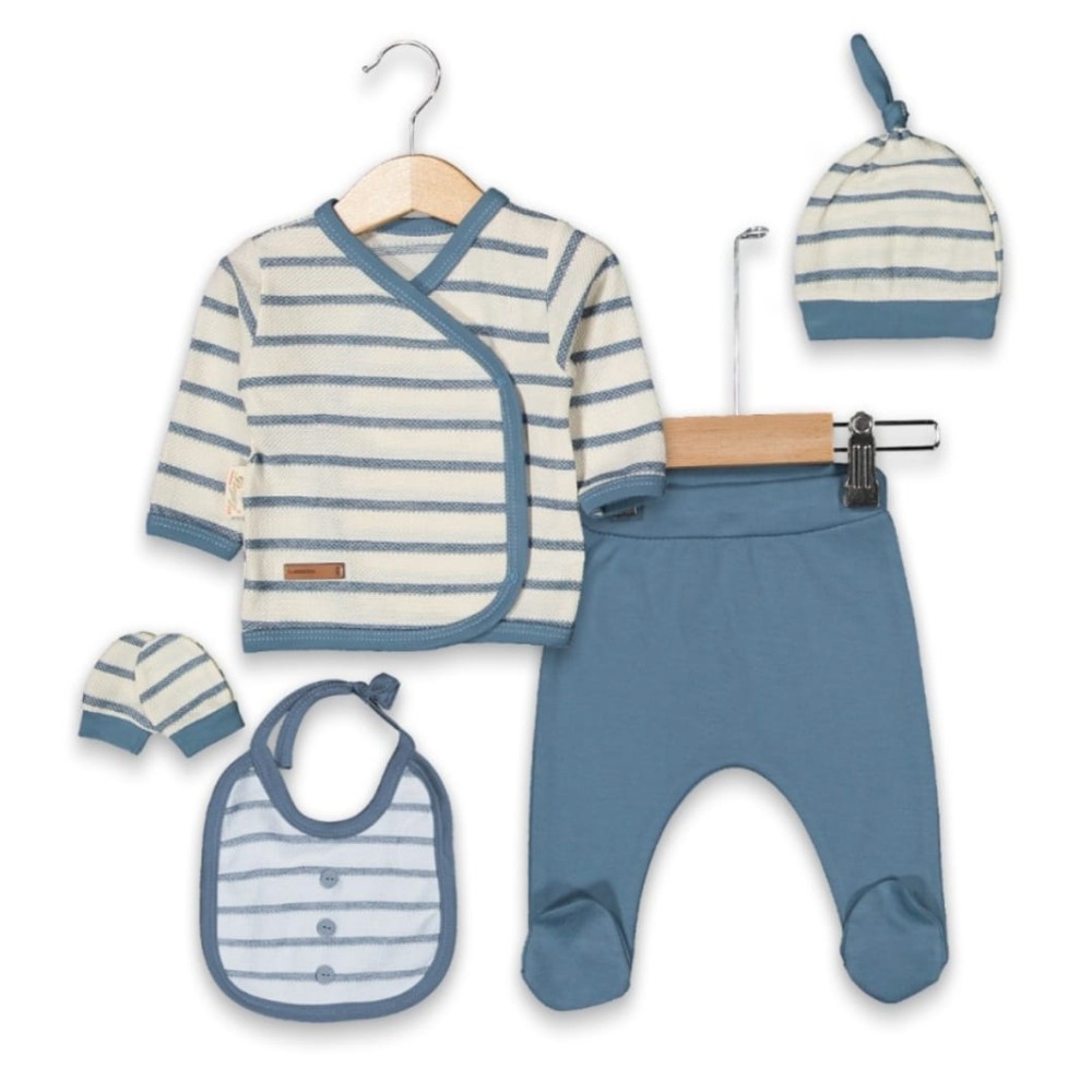 Σετ Νεογέννητο 5Τμχ Για Αγόρι 0-3 Μηνών Μπλέ