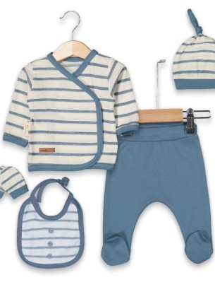 Σετ Νεογέννητο 5Τμχ Για Αγόρι 0-3 Μηνών Μπλέ