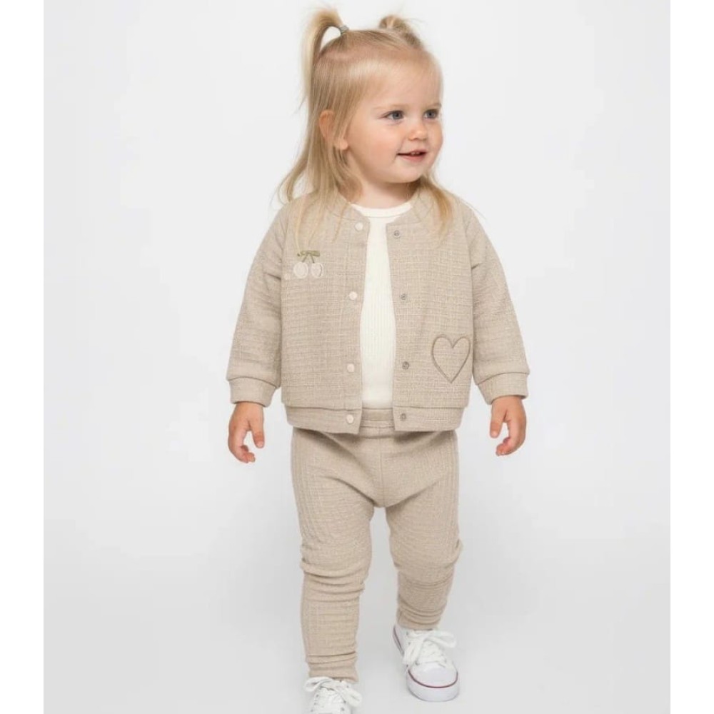 Βρεφικό Σετ 3Τμχ Για Κορίτσι 3-12 Μηνών Μπεζ