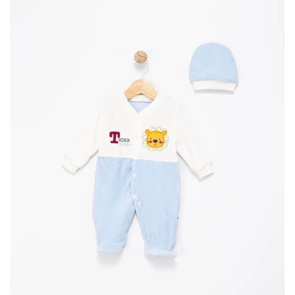 Βρεφικό Βελουτέ Φορμάκι Για Αγόρι 1-9 Μηνών Μπλε