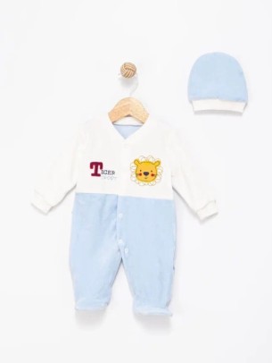 Βρεφικό Βελουτέ Φορμάκι Για Αγόρι 1-9 Μηνών Μπλε