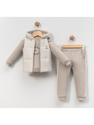 Βρεφικό Σετ 3Τμχ Φόρμα Για Αγόρι 9-18 Μηνών Γκρι