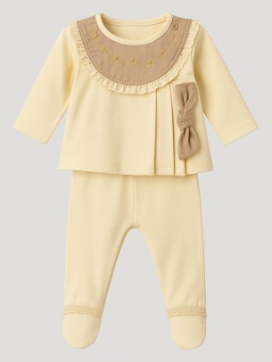 Σετ Νεογέννητο 3Τμχ Για Κορίτσι 0-3 Μηνών Εκρού