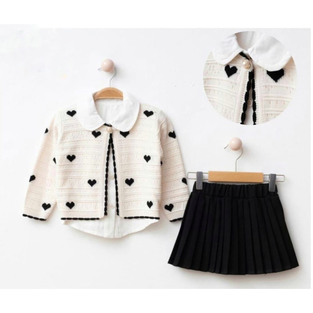 Παιδικό Σετ 3Τμχ Για Κορίτσι 2-5 Χρονών Εκρού - Μαύρο