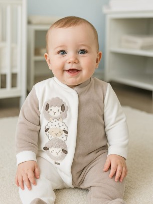 Βρεφικό Βελουτέ Φορμάκι Για Αγόρι 0-9 Μηνών Μπεζ