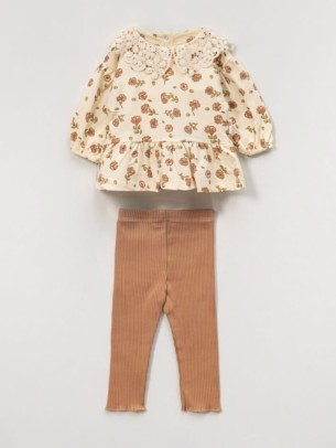 Βρεφικό Σετ Για Κορίτσι 6-24 Μηνών  Εκρού-Καφέ