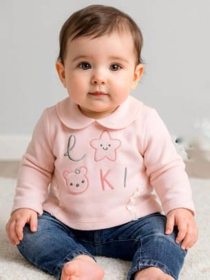 Βρεφικό Σετ Για Κορίτσι 6-18 Μηνών Ροζ