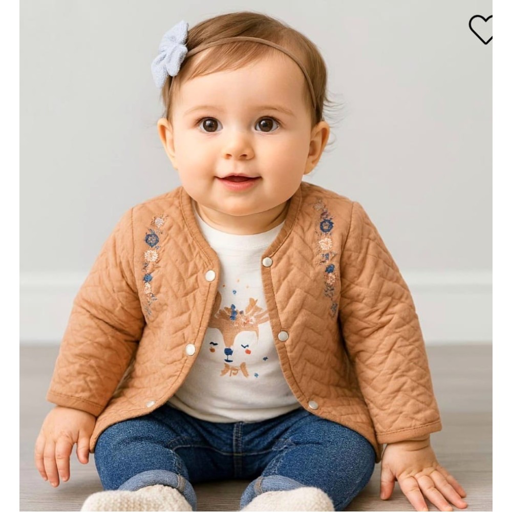 Βρεφικό Σετ 3Τμχ Για Κορίτσι 6-18 Μηνών Καφέ