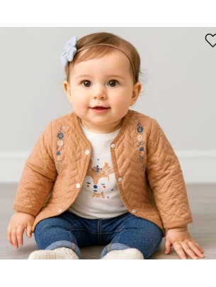 Βρεφικό Σετ 3Τμχ Για Κορίτσι 6-18 Μηνών Καφέ