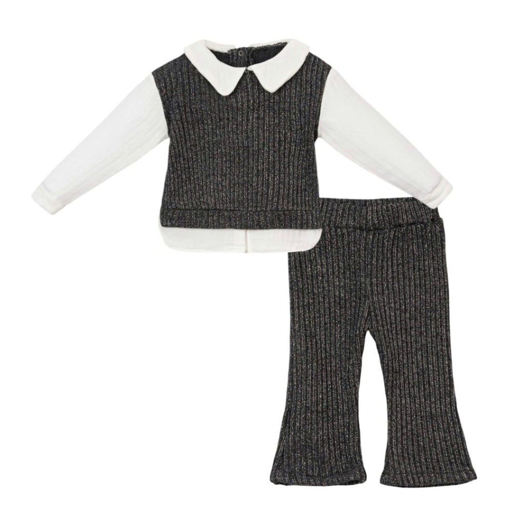 Βρεφικό Σετ Για Κορίτσι 6-24 Μηνών Ανθράκι 