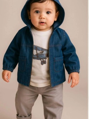 Βρεφικό Σετ 3Τμχ Για Αγόρι 6-18 Μηνών Σκούρο Μπλε-Γκρι 