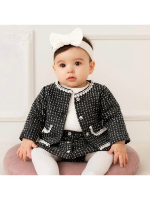 Βρεφικό Σετ 3Τμχ Για Κορίτσι 6-18 Μηνών Γκρι