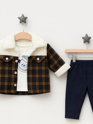 Βρεφικό Σετ 3Τμχ  Για Αγόρι 6-18 Μηνών Σκούρο Μπλε