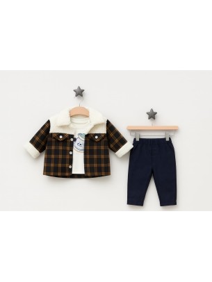 Βρεφικό Σετ 3Τμχ  Για Αγόρι 6-18 Μηνών Σκούρο Μπλε