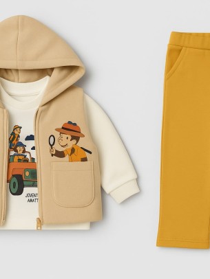 Βρεφικό Σετ 3Τμχ Για Αγόρι 6-24 Μηνών Μπεζ