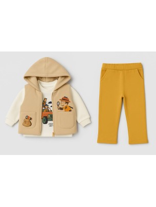 Βρεφικό Σετ 3Τμχ Για Αγόρι 6-24 Μηνών Μπεζ