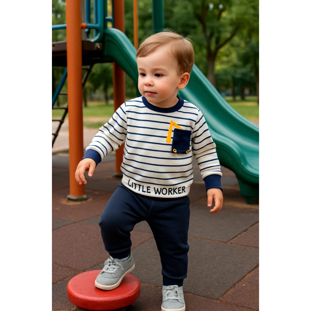 Βρεφικό Σετ Φόρμα  Για Αγόρι 6-18 Μηνών Σκούρο Μπλε