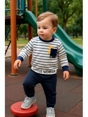 Βρεφικό Σετ Φόρμα  Για Αγόρι 6-18 Μηνών Σκούρο Μπλε