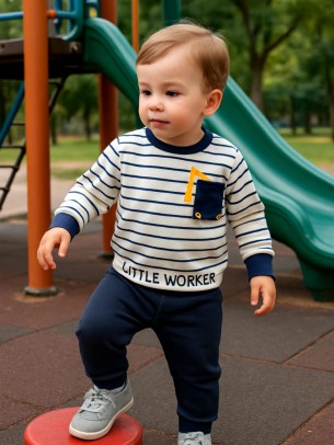 Βρεφικό Σετ Φόρμα  Για Αγόρι 6-18 Μηνών Σκούρο Μπλε