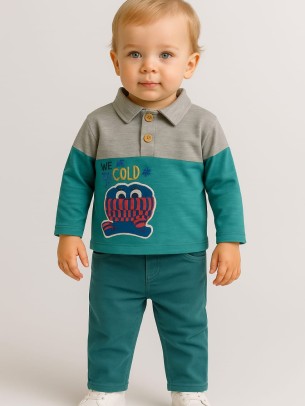 Βρεφικό Σετ Για Αγόρι 6-36 Μηνών Πετρόλ