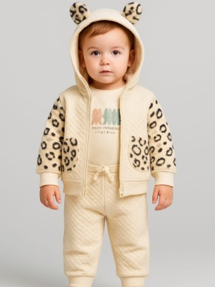 Βρεφικό Σετ Φόρμα 3Τμχ Για Κορίτσι 6-24 Μηνών Μπεζ